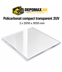 Policarbonat compact transparent 2UV 2 x 2050 x 3050 mm